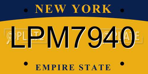 LPM7940 New York License Plate