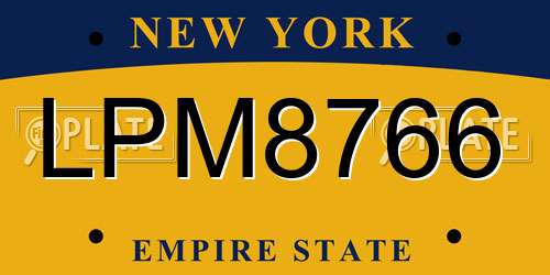 LPM8766 New York License Plate