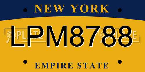 LPM8788 New York License Plate
