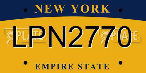 LPN2770 New York License Plate