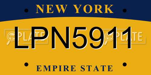 LPN5911 New York License Plate