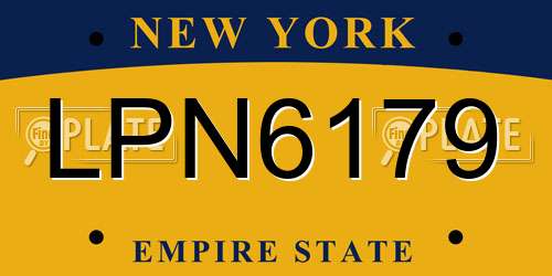 LPN6179 New York License Plate