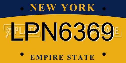 LPN6369 New York License Plate