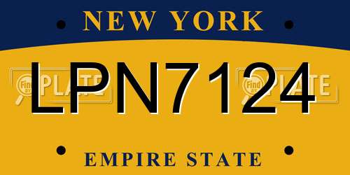 LPN7124 New York License Plate
