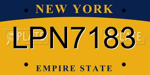 LPN7183 New York License Plate