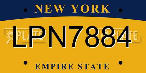 LPN7884 New York License Plate