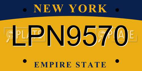 LPN9570 New York License Plate