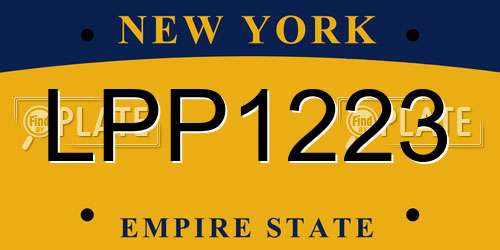 LPP1223 New York License Plate