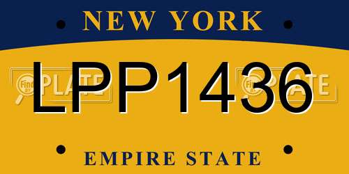 LPP1436 New York License Plate