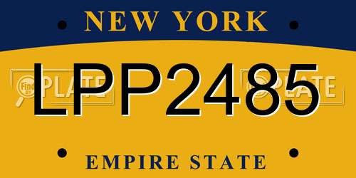 LPP2485 New York License Plate