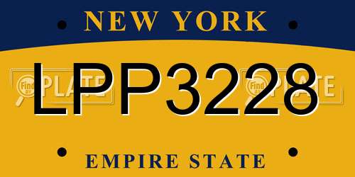 LPP3228 New York License Plate