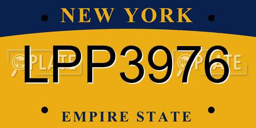 LPP3976 New York License Plate