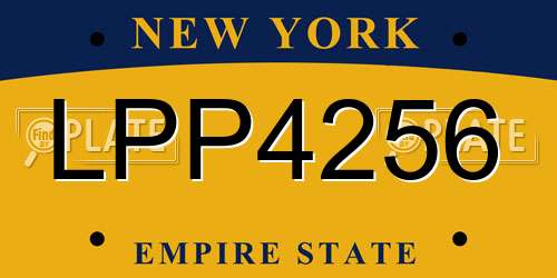 LPP4256 New York License Plate