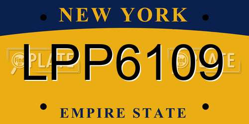 LPP6109 New York License Plate