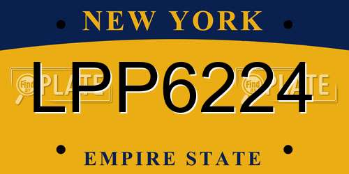 LPP6224 New York License Plate