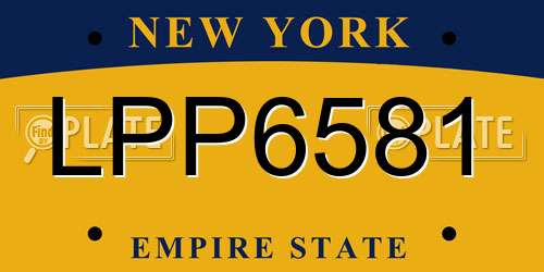 LPP6581 New York License Plate