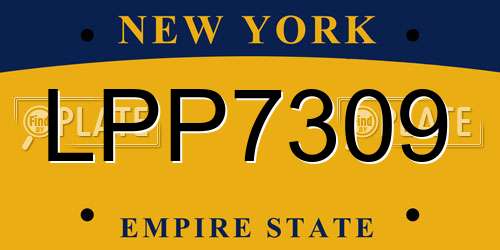 LPP7309 New York License Plate