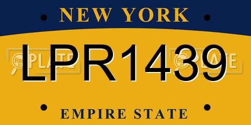 LPR1439 New York License Plate