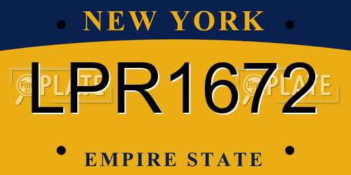 LPR1672 New York License Plate