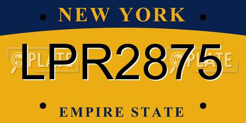 LPR2875 New York License Plate