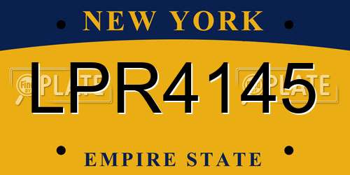 LPR4145 New York License Plate
