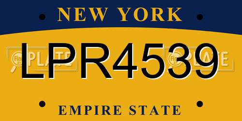 LPR4539 New York License Plate