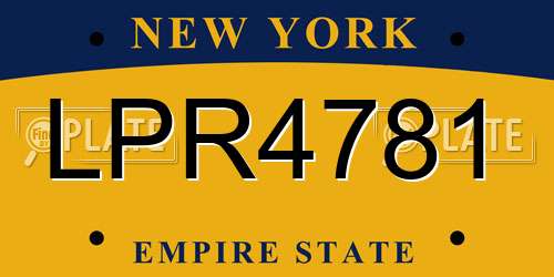 LPR4781 New York License Plate