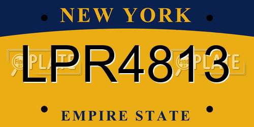 LPR4813 New York License Plate