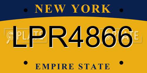 LPR4866 New York License Plate