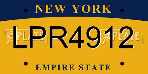 LPR4912 New York License Plate