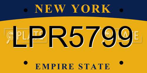 LPR5799 New York License Plate