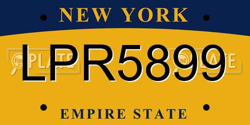 LPR5899 New York License Plate