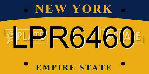 LPR6460 New York License Plate