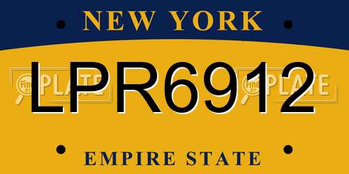 LPR6912 New York License Plate