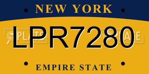 LPR7280 New York License Plate