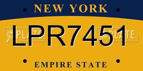 LPR7451 New York License Plate