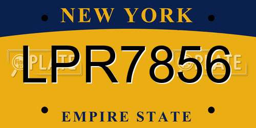 LPR7856 New York License Plate