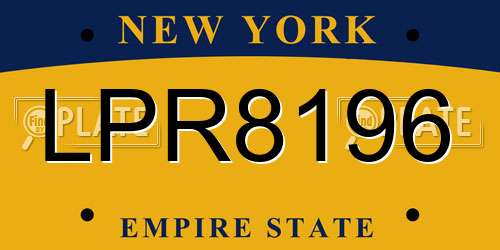 LPR8196 New York License Plate