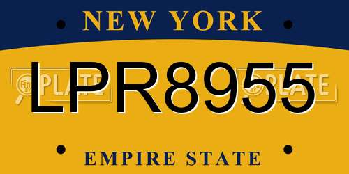 LPR8955 New York License Plate