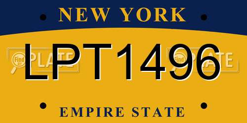LPT1496 New York License Plate