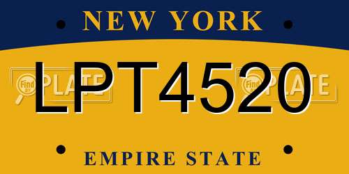 LPT4520 New York License Plate