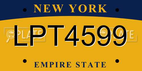 LPT4599 New York License Plate