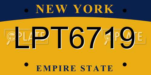 LPT6719 New York License Plate