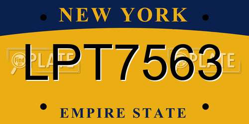 LPT7563 New York License Plate