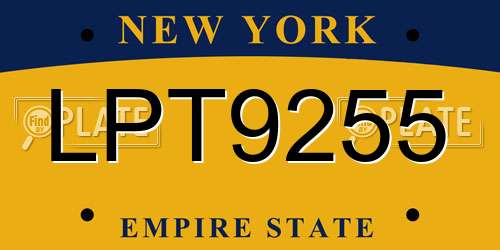 LPT9255 New York License Plate
