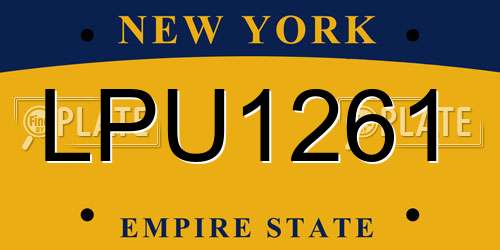 LPU1261 New York License Plate