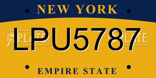 LPU5787 New York License Plate