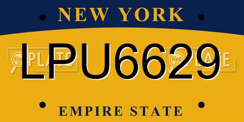 LPU6629 New York License Plate