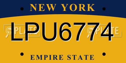 LPU6774 New York License Plate