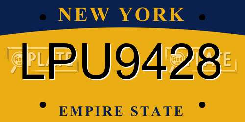 LPU9428 New York License Plate